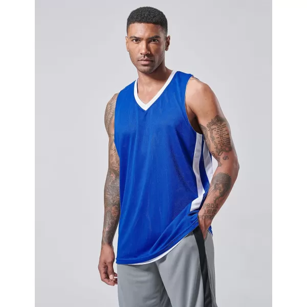 imageLiberty Imports Reversible Mens Mesh Athletic Basketball Jersey Single for Team ScrimmageBlueWhite