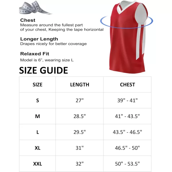 imageLiberty Imports Reversible Mens Mesh Athletic Basketball Jersey Single for Team ScrimmageRedWhite