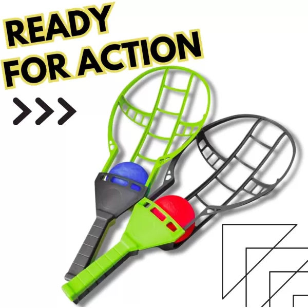 imageLiberty Imports Trackball Sport Chuck and Catch Ball  2 Player Lacrosse Racket Toy Classic Backyard Game Set Outdoor Play for Kids ampamp Adults