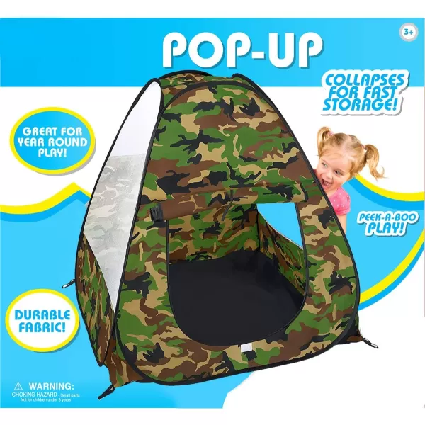 imageMilitary Pop Up Play Tent  Collapsible Army Indoor Outdoor Camouflage Playhouse Hunting Toy for Kids