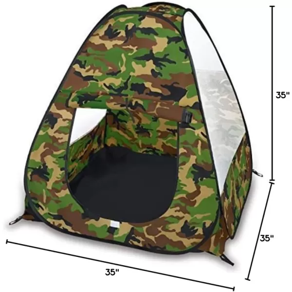 imageMilitary Pop Up Play Tent  Collapsible Army Indoor Outdoor Camouflage Playhouse Hunting Toy for Kids