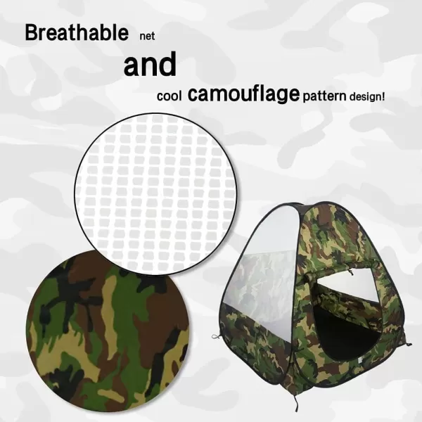 imageMilitary Pop Up Play Tent  Collapsible Army Indoor Outdoor Camouflage Playhouse Hunting Toy for Kids