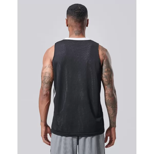 imagePack of 10 Reversible Mens Mesh Performance Athletic Basketball Jerseys  Blank Team Uniforms for Sports Scrimmage BulkBlackWhite