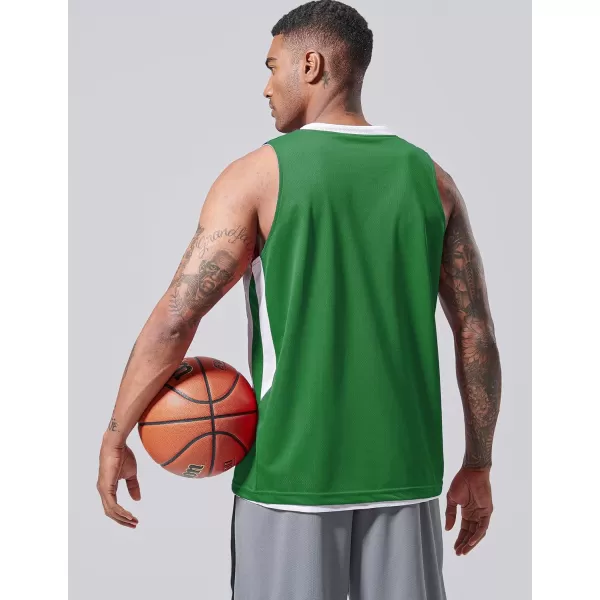 imagePack of 10 Reversible Mens Mesh Performance Athletic Basketball Jerseys  Blank Team Uniforms for Sports Scrimmage BulkGreenWhite