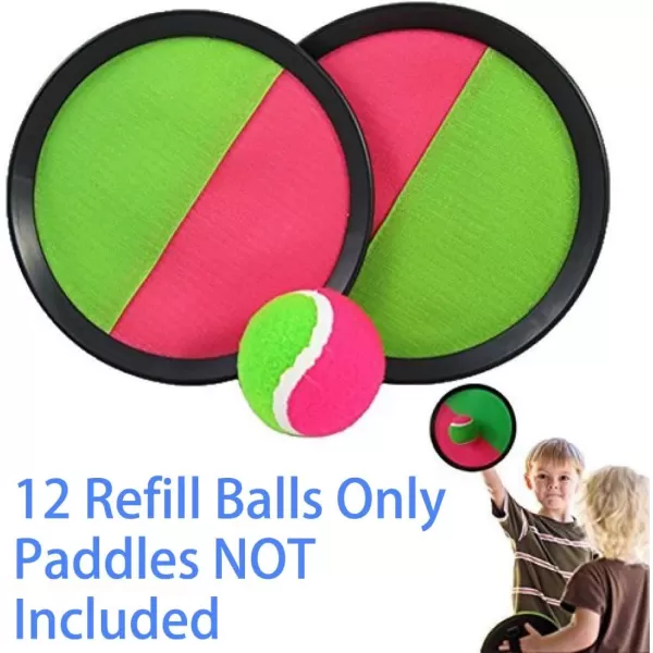 imageReplacement Sticky Balls for Toss and Catch Sports Game Hook and Loop Refill Pack 1 Dozen Bulk Set of 12