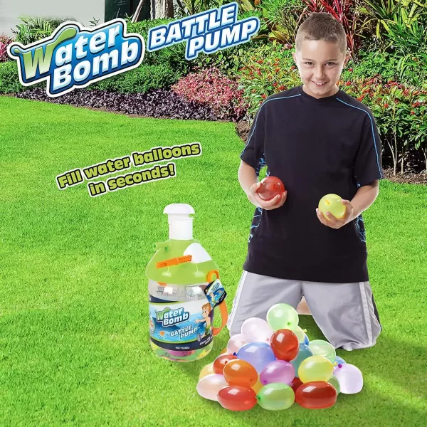 imageWater Balloon Pump with Easy Fill Tying Tool  Kids Toy Portable Ballon Filler Inflator with 300 Play Balloons