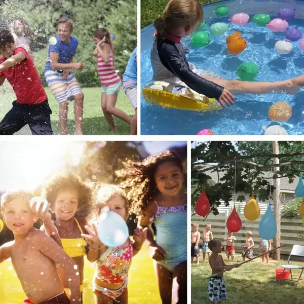 imageWater Balloon Pump with Easy Fill Tying Tool  Kids Toy Portable Ballon Filler Inflator with 300 Play Balloons
