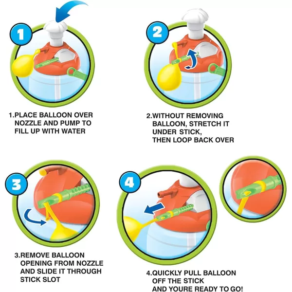 imageWater Balloon Pump with Easy Fill Tying Tool  Kids Toy Portable Ballon Filler Inflator with 300 Play Balloons