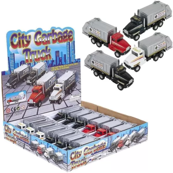 image12 Pack Bulk Diecast Pull Back Garbage Trucks Toys 6quot Metal Alloy Sanitation Waste Management Play Vehicles Party Favors