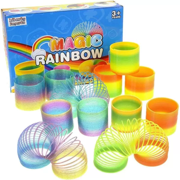image12 Pack Magic Rainbow Springs  Classic Novelty Colorful Rainbow Toy Assorted Bulk  Birthday Party Favors Bag Fillers Gift  Birthday Party Favors Bag Fillers Gift for Kids 1 Dozen 3 Inches3 Inches