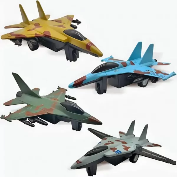 image4 Pack Diecast Fighter Jets Pullback Airplane Military Plane Toys Army Air Force Party Favors Kids Playset and Durable Diecast Metal Miniature Aircraft Models for Imaginative Play