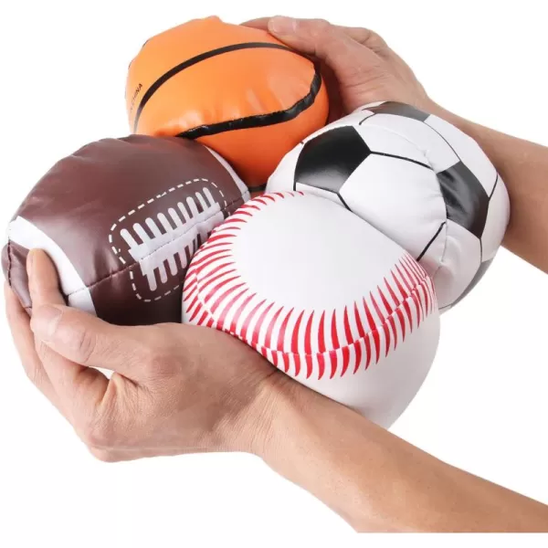 imageLiberty Imports 4 Pack Soft Plush Stuffed 5quot Sports Balls Assortment Toy Playset for Kids Toddlers  Football Baseball Basketball Soccer
