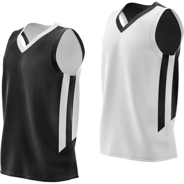 imageLiberty Imports Reversible Mens Mesh Athletic Basketball Jersey Single for Team ScrimmageBlackWhite