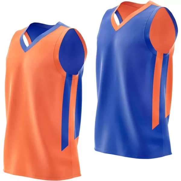 imageLiberty Imports Reversible Mens Mesh Athletic Basketball Jersey Single for Team ScrimmageBlueOrange