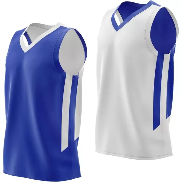 imageLiberty Imports Reversible Mens Mesh Athletic Basketball Jersey Single for Team ScrimmageBlueWhite