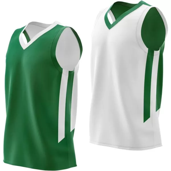 imageLiberty Imports Reversible Mens Mesh Athletic Basketball Jersey Single for Team ScrimmageGreenWhite