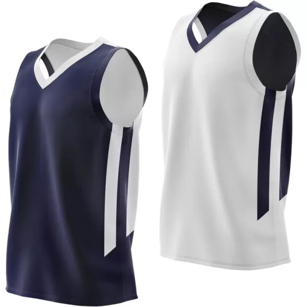 imageLiberty Imports Reversible Mens Mesh Athletic Basketball Jersey Single for Team ScrimmageNavyWhite