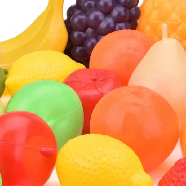 image20 Pieces Play Fruits Playset  LifeSized Toy Food for Kids Kitchen Healthy Farmers Market Grocery Pretend Play Plastic Toy Set for Toddlers