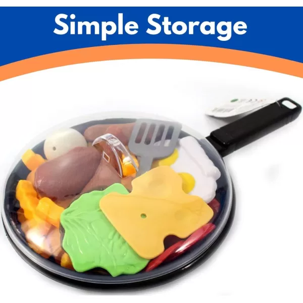 image25 PCS Play Food Kids Toy Set with Frying Pan Skillet and Spatula  Kitchen Cooking Pretend Play Toy Grill Set for Toddlers Kids