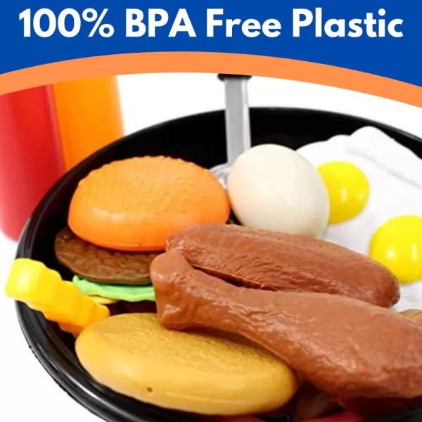 image25 PCS Play Food Kids Toy Set with Frying Pan Skillet and Spatula  Kitchen Cooking Pretend Play Toy Grill Set for Toddlers Kids
