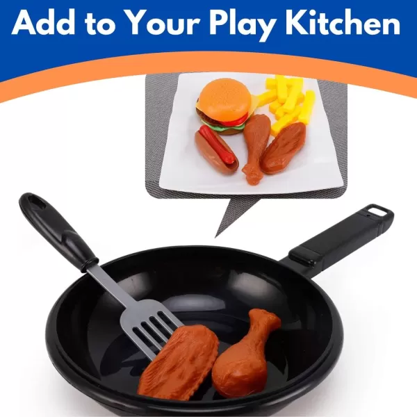 image25 PCS Play Food Kids Toy Set with Frying Pan Skillet and Spatula  Kitchen Cooking Pretend Play Toy Grill Set for Toddlers Kids
