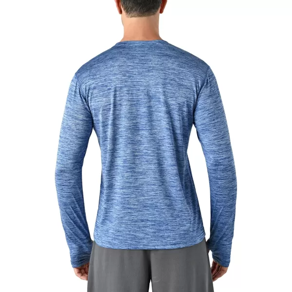 image3 Pack Mens Long Sleeve T Shirts Dry Fit UV Sun Protection Outdoor Hiking Athletic Active Tops with Thumb HolesHeather Light GrayBlueMaroon