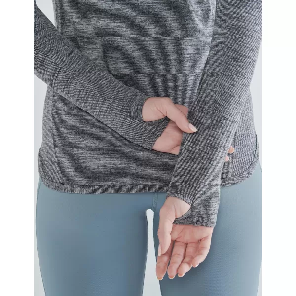 image3 Pack Womens Thermal Fleece Shirts Long Sleeve Mock Turtleneck Running Active Tops Workout Cold Weather GearAquaCharcoalLavender
