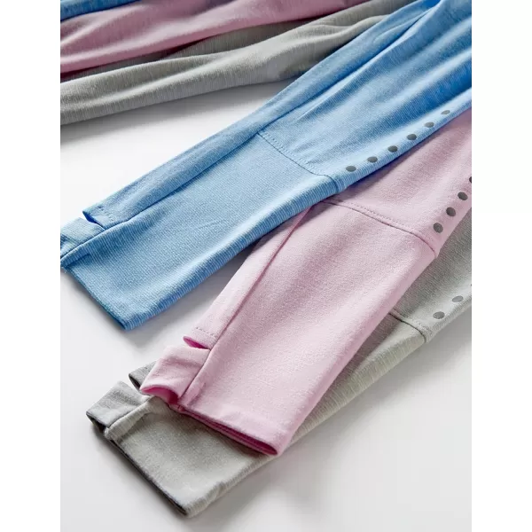 image3 Pack Womens Thermal Fleece Shirts Long Sleeve Mock Turtleneck Running Active Tops Workout Cold Weather GearGrayBaby BlueLight Pink