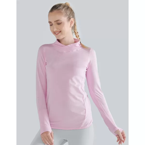 image3 Pack Womens Thermal Fleece Shirts Long Sleeve Mock Turtleneck Running Active Tops Workout Cold Weather GearGrayBaby BlueLight Pink