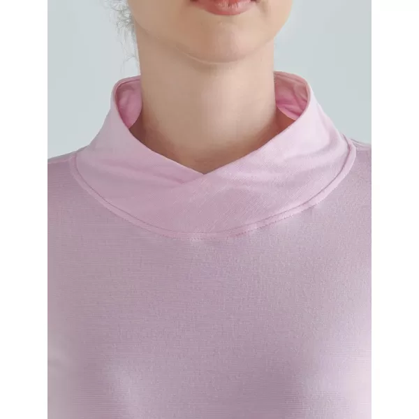 image3 Pack Womens Thermal Fleece Shirts Long Sleeve Mock Turtleneck Running Active Tops Workout Cold Weather GearGrayBaby BlueLight Pink