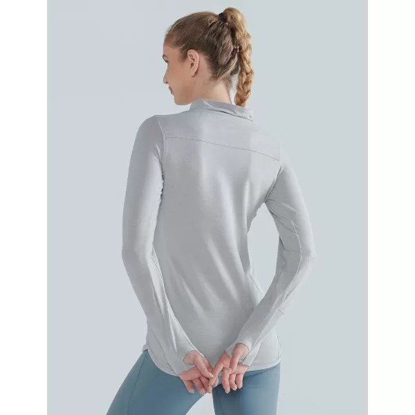 image3 Pack Womens Thermal Fleece Shirts Long Sleeve Mock Turtleneck Running Active Tops Workout Cold Weather GearGrayBaby BlueLight Pink