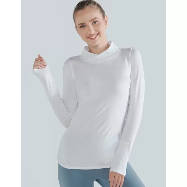 image3 Pack Womens Thermal Fleece Shirts Long Sleeve Mock Turtleneck Running Active Tops Workout Cold Weather GearPinkBlackWhite