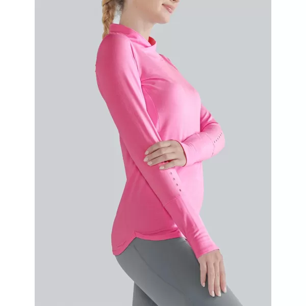 image3 Pack Womens Thermal Fleece Shirts Long Sleeve Mock Turtleneck Running Active Tops Workout Cold Weather GearPinkBlackWhite