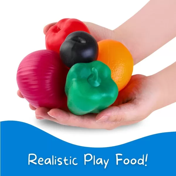 image38 PCS Fruits and Vegetables Shopping Basket Play Food Plastic Toys Set Healthy Farmers Market Grocery Educational Pretend Play Set for Kids