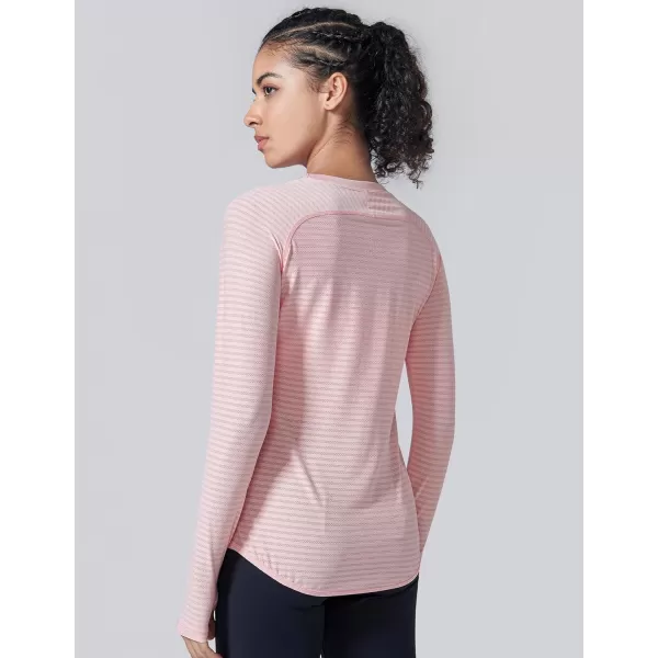 image4Pack Womens Long Sleeve Athletic Tops with Thumb Holes  Dry Fit Active Crewneck Workout TeesLilacPinkNavyBlack