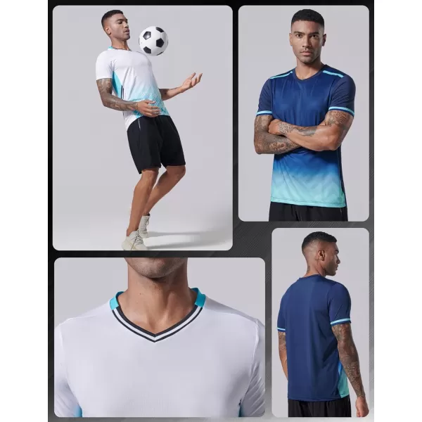 image5 Pack Mens VNeck Dry Fit TShirts Active Athletic Short Sleeve Workout Tops Performance Gym Tees Available in Plus SizeBlackNavyRedWhiteDark Teal