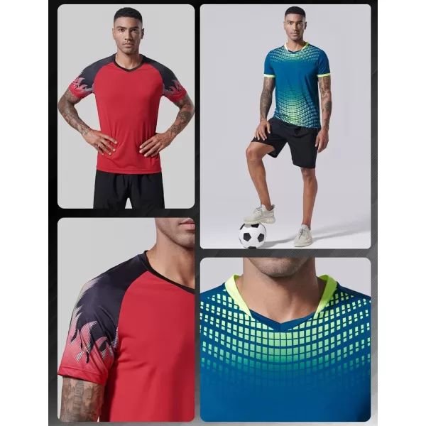 image5 Pack Mens VNeck Dry Fit TShirts Active Athletic Short Sleeve Workout Tops Performance Gym Tees Available in Plus SizeBlackNavyRedWhiteDark Teal