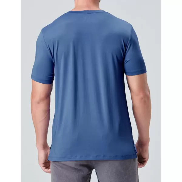 image5 Pack Mens VNeck Dry Fit TShirts Active Athletic Short Sleeve Workout Tops Performance Gym Tees Available in Plus SizeGrayBlackWhiteDark LavenderSoft Denim