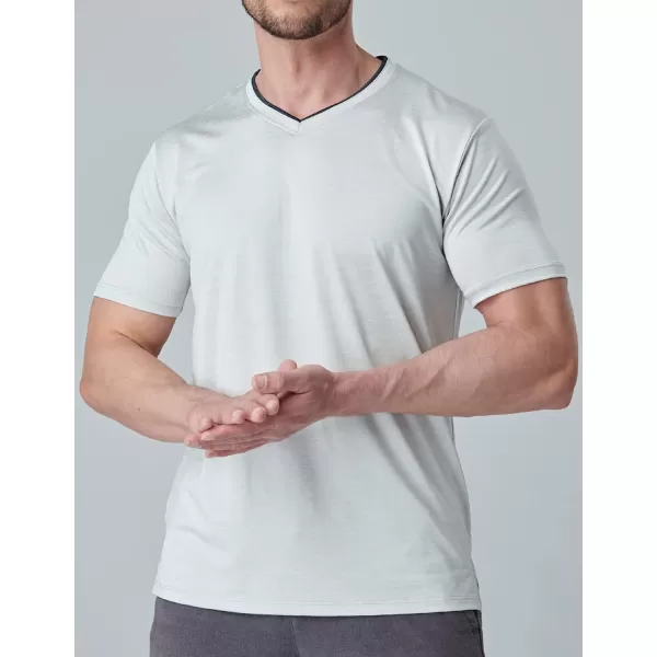 image5 Pack Mens VNeck Dry Fit TShirts Active Athletic Short Sleeve Workout Tops Performance Gym Tees Available in Plus SizeHeather GraysLight BlueBlackMaroon