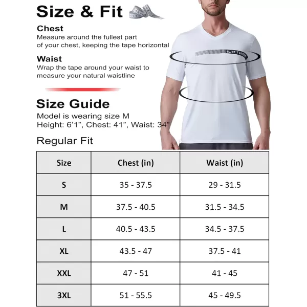 image5 Pack Mens VNeck Dry Fit TShirts Active Athletic Short Sleeve Workout Tops Performance Gym Tees Available in Plus SizeWhiteMintBlueGradientBlack