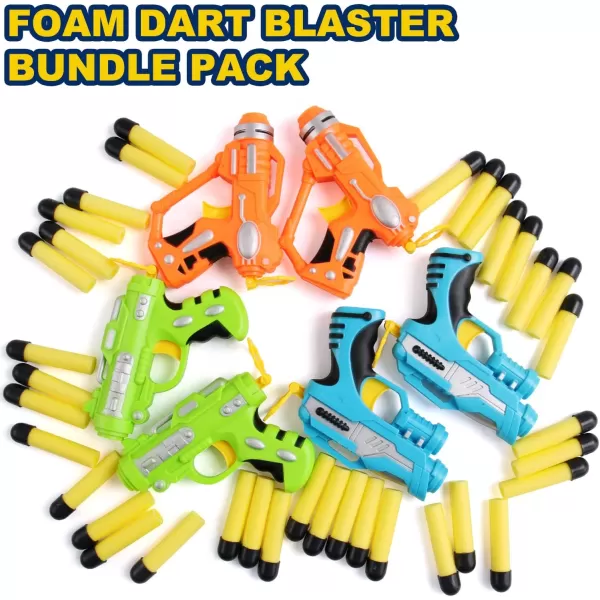 image6 Pack Mini Foam DartFiring Blasters Micro Toy Guns with 36 Darts  Multi Pack Nerf Compatible Bulk Party Favors Supplies for Kids