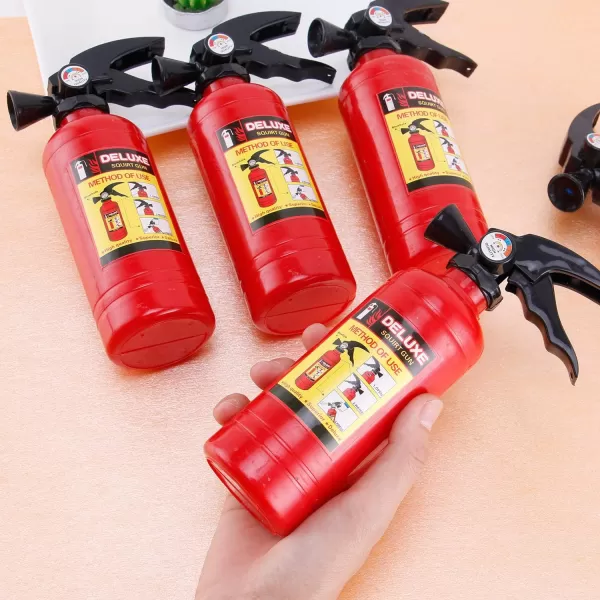 image7 Inch Fire Extinguisher Squirt Toys  12 Pack  Firefighter Water Guns with Realistic Design  Fun Fireman Squirters for Kids Party Favors