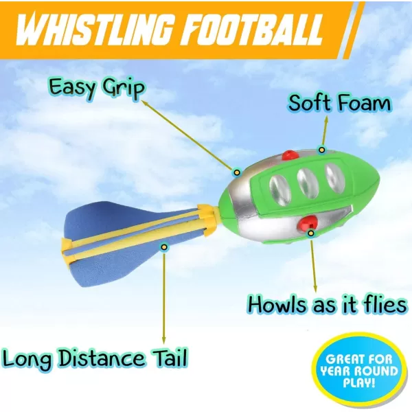 image8in1 Sports Combo Play Set  Ultimate Outdoor Family Backyard Games with Foam Football Flying Discs Aero Rings Boomerang Whistling Missiles  Throw ampamp Catch Fun Activities for Kids