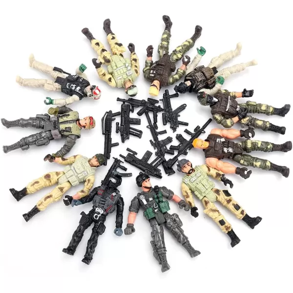 imageLiberty Imports 12 Pack US Military Toy Soldiers Playset Army Men Action Figures with Realistic Weapons Gear Combat Accessories for Kids Pretend Battle Play
