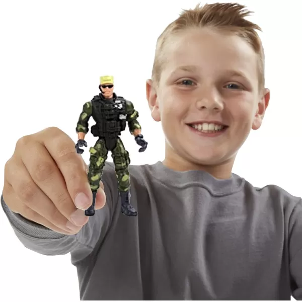imageLiberty Imports 12 Pack US Military Toy Soldiers Playset Army Men Action Figures with Realistic Weapons Gear Combat Accessories for Kids Pretend Battle Play