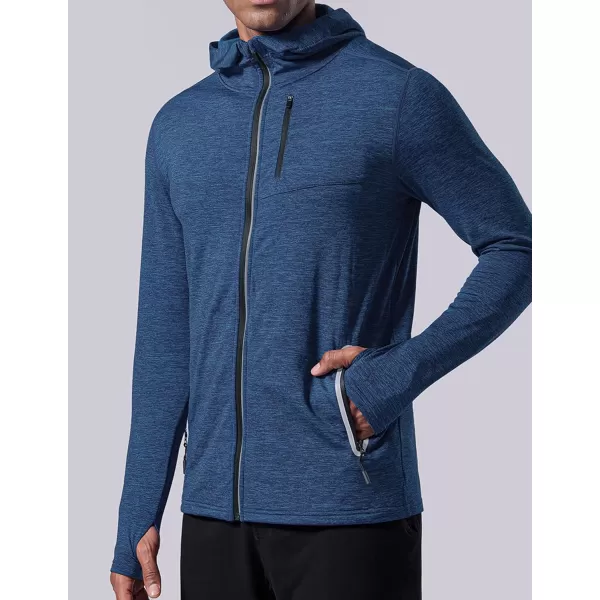 imageLiberty Imports 2Pack Mens ZipUp Hoodies with Zipper Pockets Lightweight Fleece Sweatshirts for Running Casual Activewear2pack Gray  Navy