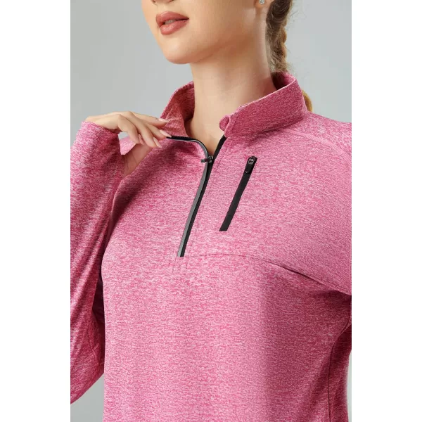 imageLiberty Imports 3 Pack Womens Quick Dry Long Sleeve Quarter Zip Pullover Workout Shirts with Thumb Holes and PocketHeather LavenderNavyPink