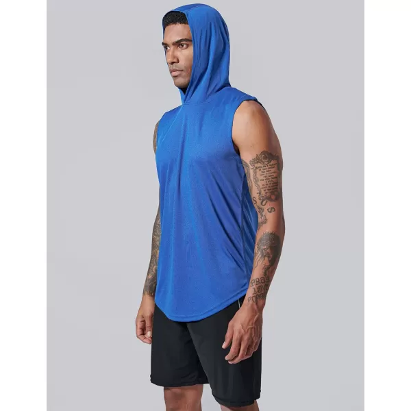 imageLiberty Imports 3Pack Sleeveless Gym Hoodie for Men Workout Shirts Muscle Hooded Tank Tops Athletic ApparelBlueDark GrayRed