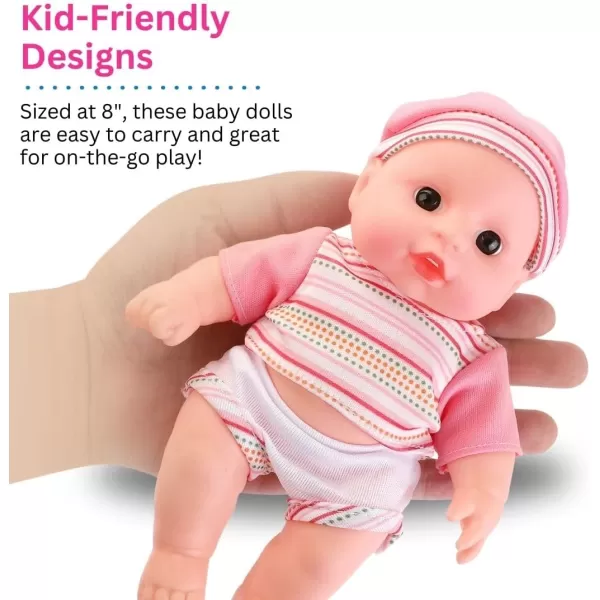 imageLiberty Imports 6 Pack  Baby Dolls Cute Little Vinyl 8quot Infant Dolls Mini Nursery Toys for Girls Kids Toddlers  Bulk Gift Bundle Party Favors Supplies
