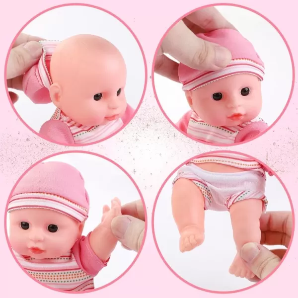 imageLiberty Imports 6 Pack  Baby Dolls Cute Little Vinyl 8quot Infant Dolls Mini Nursery Toys for Girls Kids Toddlers  Bulk Gift Bundle Party Favors Supplies